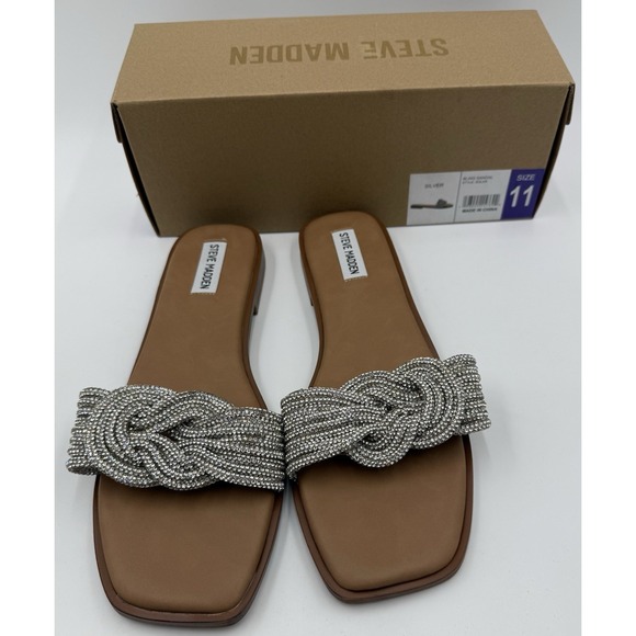 Steve Madden Solar Silver Bling Sandal Woman's Size 11 NIB - Picture 1 of 5